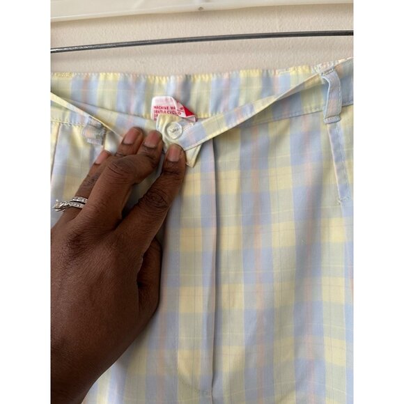 Vintage Tail Womens Yellow V-Neck Top & Checkered PantsSet Size 9/10 Rare Unique - Picture 6 of 16